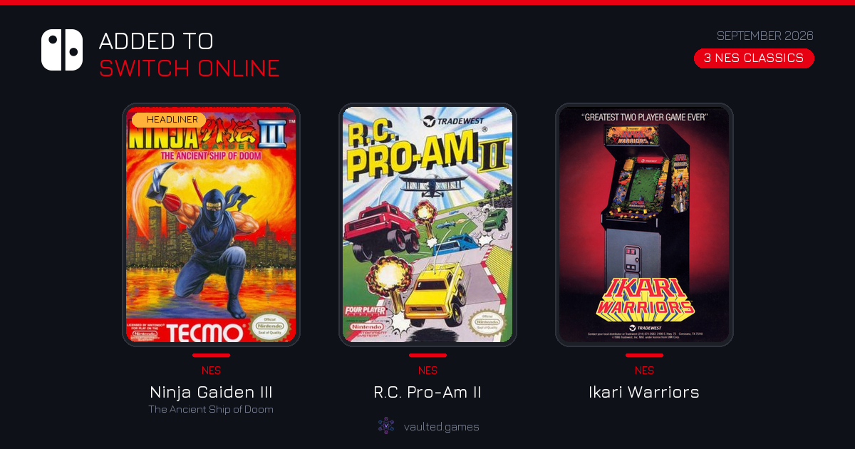 Games Added to Nintendo Switch Online: September 2026